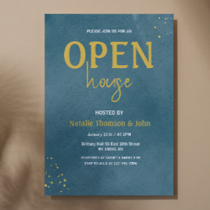 Open House Navy Blauw Strooi Goud Kaart
