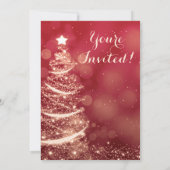 Open House Party - Red & Gold Holiday Kaart (Achterkant)