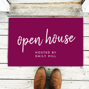 Open House Property Listing Pink Real Estate Deurmat