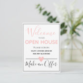 Open House Real Estate Sign Briefkaart (Staand voorkant)