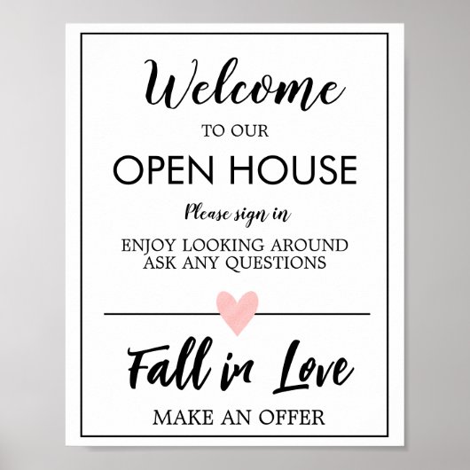 Open House Real Estate Sign Poster (Voorkant)
