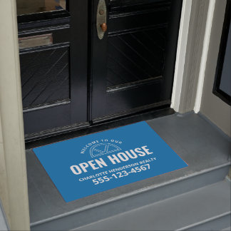 Open House Real Estate Welcome Porch Sign Deurmat