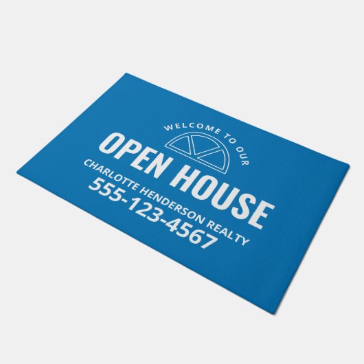 Open House Real Estate Welcome Porch Sign Deurmat (Schuin)