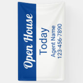 Open House Today Blue and White Agent Name Number Spandoek (Verticaal)
