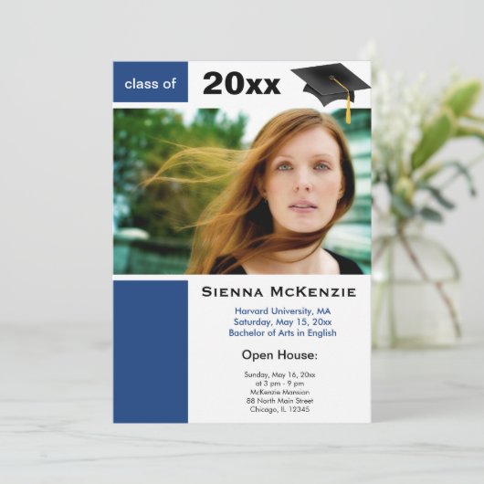 Open Huis Afstuderen Blauw) Aankondiging (Staand voorkant)