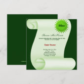 Open Huis Afstuderen (Groen) Aankondiging (Voorkant / Achterkant)