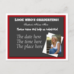 Open huis afstuderen uitnodiging briefkaart