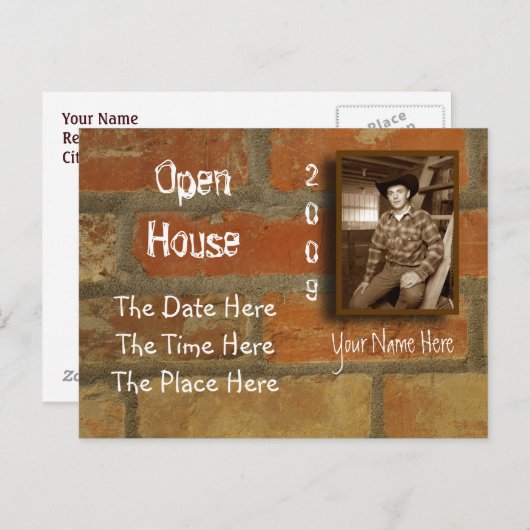 Open huis briefkaart (Voorkant / Achterkant)