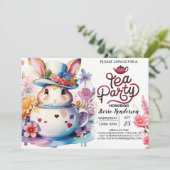 Open Huis Bunny's Wonderland Baby shower Kaart (Staand voorkant)