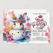 Open Huis Bunny's Wonderland Baby shower Kaart (Voorkant / Achterkant)