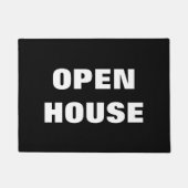 OPEN HUIS deurmat | Zwart-wit vloerteken (Voorkant)