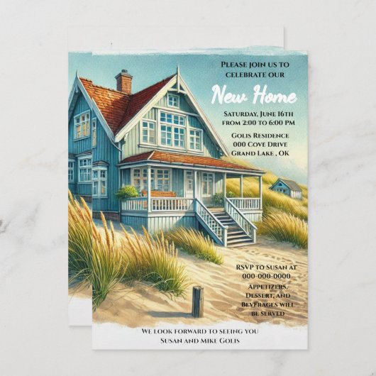 Open huis / Housewarming Party  Uitnodiging (Voorkant / Achterkant)