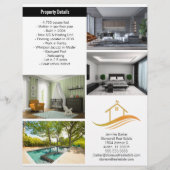 Open huis moderne zwarte onroerend goed lijst flyer (Achterkant)