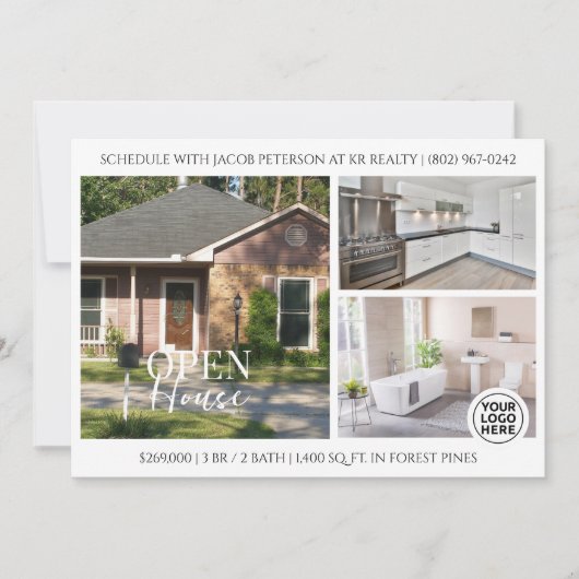 open huis | Onroerend goed Flyer uitnodiging (Voorkant)