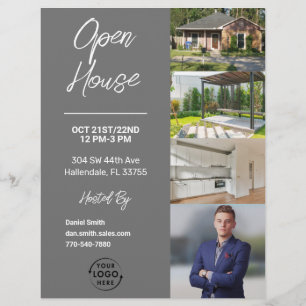 open huis Reclamebrochure voor onroerend goed Flyer