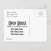 Open huis uitnodiging briefkaart (Achterkant)