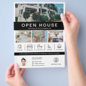 Open Huis Vastgoed Makelaar Aangepast Logo Flyer (Hand)