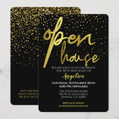 Open huisfeest Black Gold Kaart (Voorkant / Achterkant)