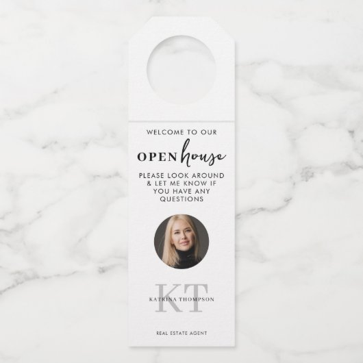 Open huizen & makelaars Foto QR Code Flessenhanger (Voorkant)