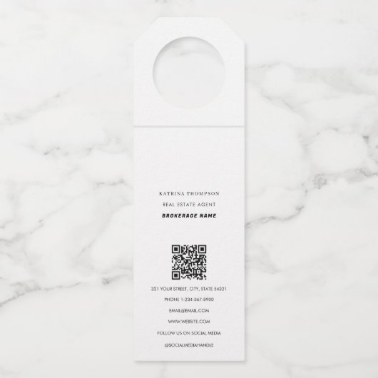 Open huizen & makelaars Foto QR Code Flessenhanger (Achterkant)