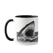 OPEN JAWS Great White Shark Designer Mok