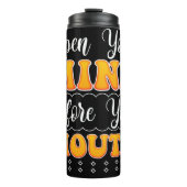 Open je geest voor de mond thermosbeker (Voorkant)