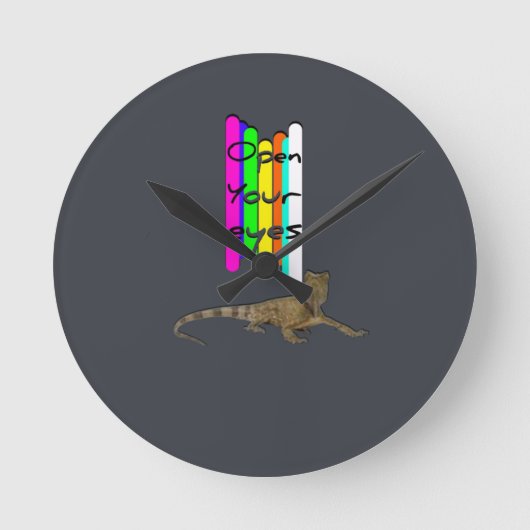 Open je ogen Wandklok Ronde Klok (Voorkant)