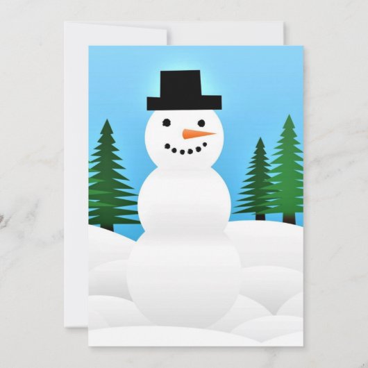 Open kerstfeestdag in Snowman Kaart (Achterkant)
