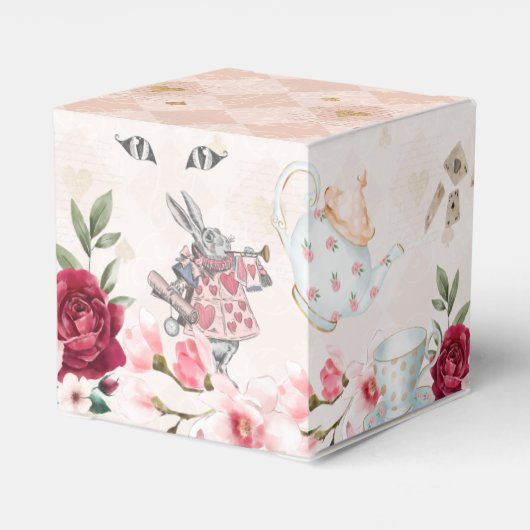 Open me Alice in Wonderland Fairytale taal Bedankdoosjes (Achterkant)