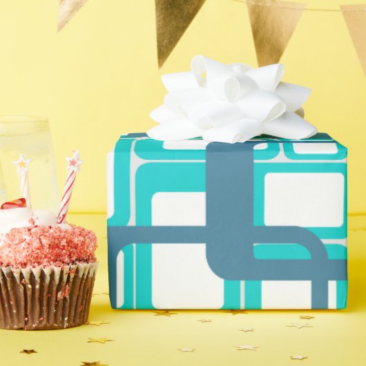 Open middeleeuwse moderne rechthoeken cadeaupapier (Verjaardagsfeest)