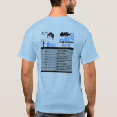 Open Mikeless shirt Blue met reisdata (Achterkant)