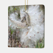 Open Milkweed Pods | Zaden met zijde | Keramisch Ornament (Links)
