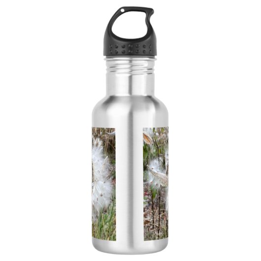 Open Milkweed Pods | Zaden met zijde | Waterfles (Voorkant)