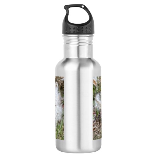 Open Milkweed Pods | Zaden met zijde | Waterfles (Achterkant)