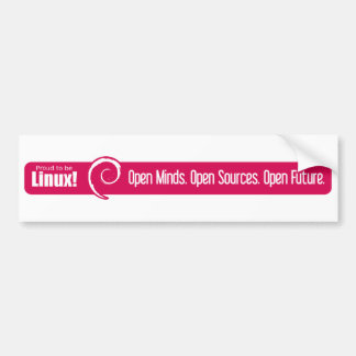 Open Minds, Open Bronnen, Open Toekomst - Debian Bumpersticker