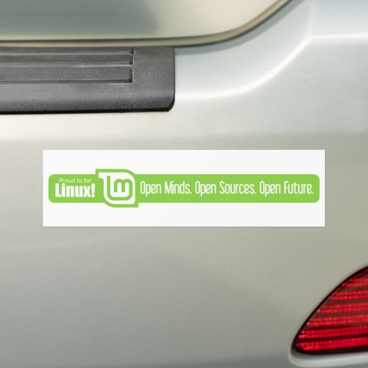 Open Minds, Open Bronnen, Open Toekomst - Linux Mi Bumpersticker (Op auto)