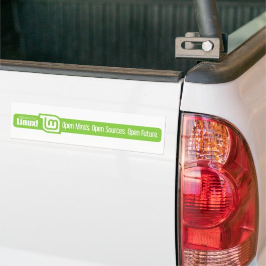 Open Minds, Open Bronnen, Open Toekomst - Linux Mi Bumpersticker (Op Truck)