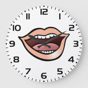Open mond lippen tanden tong grote klok