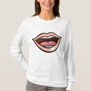 Open Mond Lippen Tanden Tong T-shirt
