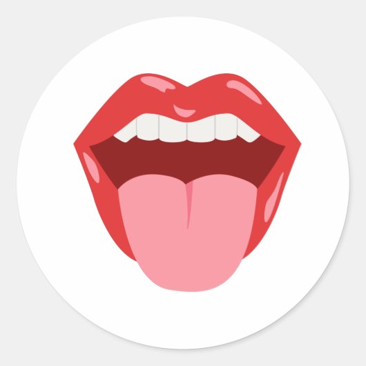 Open mond ronde sticker (Voorkant)