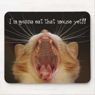 Open muis met kleine kat-mond Eater Mousepad Muismat