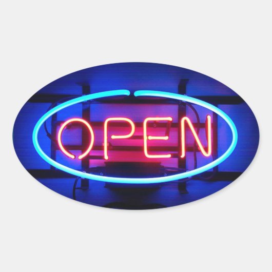 Open Neon Licht Sticker (Voorkant)