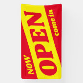 Open nu openlucht binnenshuis teken voor zakelijk  spandoek (Verticaal)