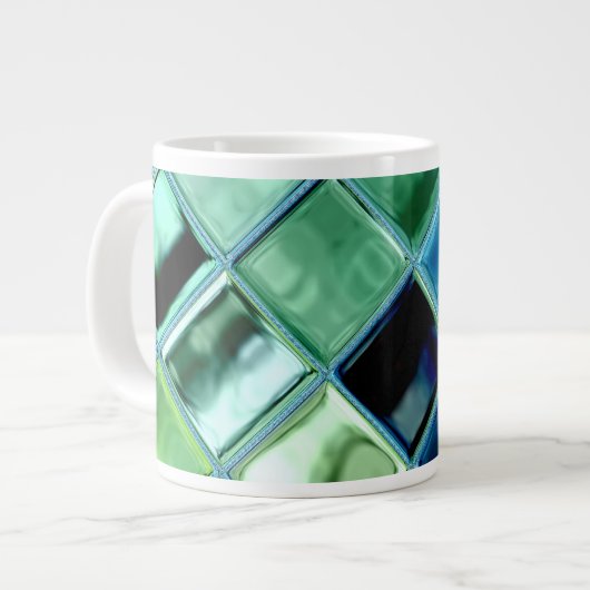 Open Ocean Jumbo Mok ~ aangepaste kunst thuis kant (Voorkant links)