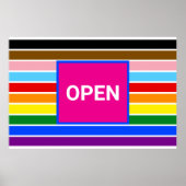 Open Pride Bondgenoot Rainbow Progress LGBT Poster (Voorkant)