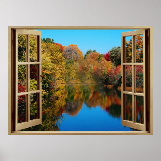 Open Raam Herfst Meerzijde Poster (Voorkant)