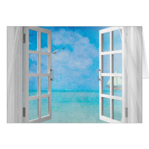 open raam uitzicht oceaan