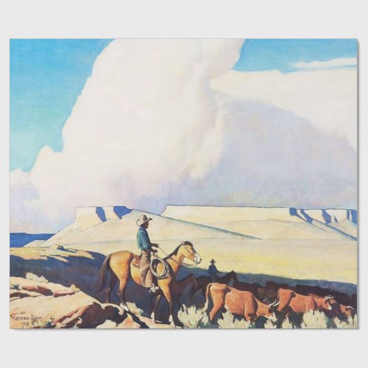 "Open Range" Westerne kunst van Maynard Dixon Cadeaupapier (Vlak)