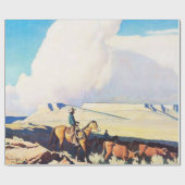 “Open Range” Westerse kunst van Maynard Dixon Cadeaupapier (Vlak)