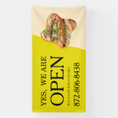 Open Reclamebanner voor restaurant Spandoek (Verticaal)